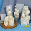 NCKPRO 3D Warm Hug Couple Candle Silicone Mold DIY Couple Gypsum Soap Candle Making Supplies Hug Modeling Home Accessories (Color : B) view 4