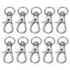 LKXHarleya 10Pcs Swivel Lobster Clasp Hooks Split Lobster Claw Clasps for DIY Craft Key Ring Jewelry Making, Rhodium, 38x17mm view 1