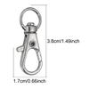 LKXHarleya 10Pcs Swivel Lobster Clasp Hooks Split Lobster Claw Clasps for DIY Craft Key Ring Jewelry Making, Rhodium, 38x17mm view 2