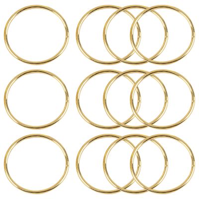Framendino, 12 Pack Gold Metal Macrame Rings 2 Inch Dream Catcher Hoop Craft for DIY Wedding Wreath Wall Hanging Decor