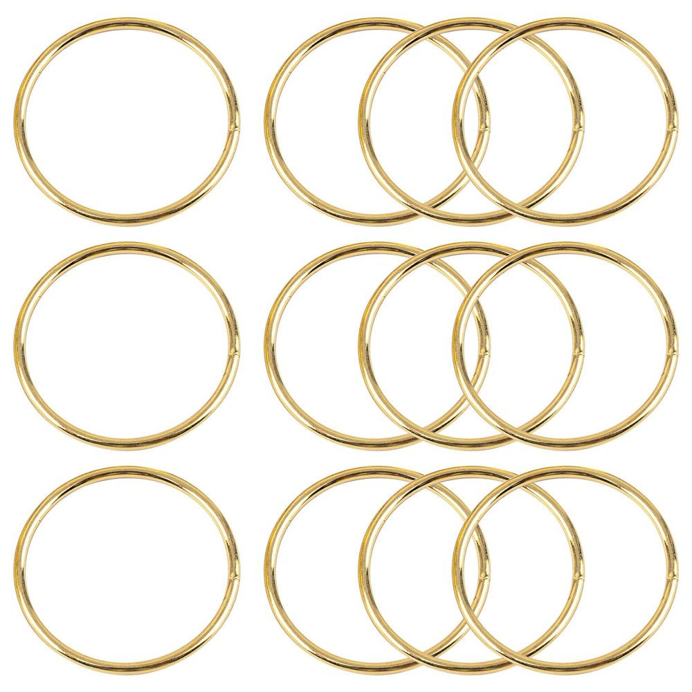 Framendino, 12 Pack Gold Metal Macrame Rings 2 Inch Dream Catcher Hoop Craft for DIY Wedding Wreath Wall Hanging Decor