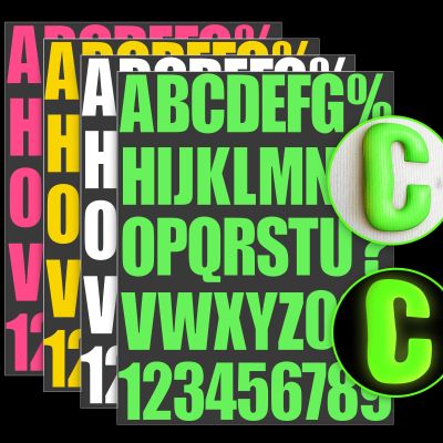 DoreenBow 3D Puff Iron on Letters for Clothing Glow in The Dark Heat Transfer Letters Alphabet Applique Patches Adhesive Letters for Clothing T-Shirt