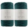 2 Skeins of Sensy Premium Macrame Cord 3mm 100% Cotton, 245 Feet, 3 Strand Twisted, Macrame Rope, Macrame String Cotton Yarn, Macrame Yarn (Forest Green) view 1