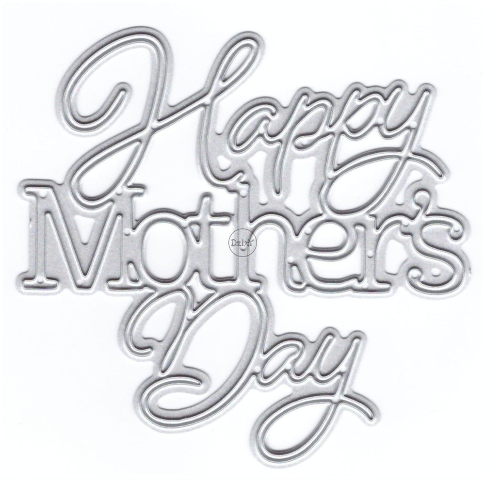 DzIxY Words Mother's Day Metal Cutting Dies for Card Making Kit Embossing Paper Die Cuts Scrapbook Machine Stencils Storage Pockets Supplies