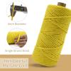 LEREATI Single Strand Macrame Cord 4mm x 110yards, Apricot 4mm Macrame Cord Natural Cotton Macrame Rope Yarn, Thick Cotton Cord for Wall Hangings, Plant Hangers, DIY Crafts, Home Decorations view 2