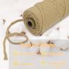 LEREATI Single Strand Macrame Cord 4mm x 110yards, Apricot 4mm Macrame Cord Natural Cotton Macrame Rope Yarn, Thick Cotton Cord for Wall Hangings, Plant Hangers, DIY Crafts, Home Decorations view 3
