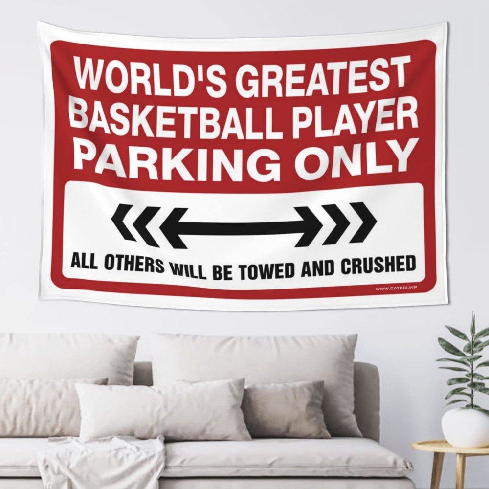 Tapestrys World'S Greatest Basketball Player Parking Only Tapestry Men Cave Decor Bar Accessories For Man Cave (Size : 75X100CM)