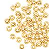 HOBBIESAY 50Pcs 5mm Real 18K Gold Plated Rondelle Beads Metal Space Beads for Summer Golden Sparkle Smooth Beads for Bracelet Keychain Earring Crafts Making, Hole 2mm view 1
