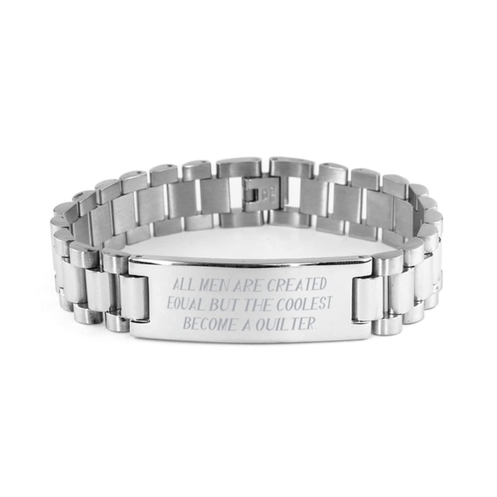 Cheap Quilter Gifts, All Men Are Created Equal but the Coolest Become, Inspirational Ladder Bracelet For Friends From Colleagues, Quilting kits, Quilting patterns, Fat quarters, Charm packs, Threads,