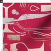 Fabric Wine Glasses Bottles Grapes Magenta Vivid Bold Bright Pink Printed on Upholstery Velvet Fabric Fat Quarter - Upholstery Home Decor Bottomweight Apparel view 3