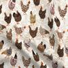Spoonflower Fabric - Farmhouse Hens Barnyard Earth Tones Neutral Chickens Shabby Chic Printed on Cotton Poplin Fabric Fat Quarter - Sewing Shirting Quilting Dresses Apparel Crafts view 1