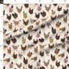 Spoonflower Fabric - Farmhouse Hens Barnyard Earth Tones Neutral Chickens Shabby Chic Printed on Cotton Poplin Fabric Fat Quarter - Sewing Shirting Quilting Dresses Apparel Crafts view 2