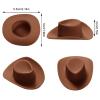 20 Pieces Mini Western Cowboy Cowgirl Hat Plastic Miniature Western Hat Cute Doll Brown Mini Western Hats for Crafts Doll Dress Up Party Accessories(Brown) view 2