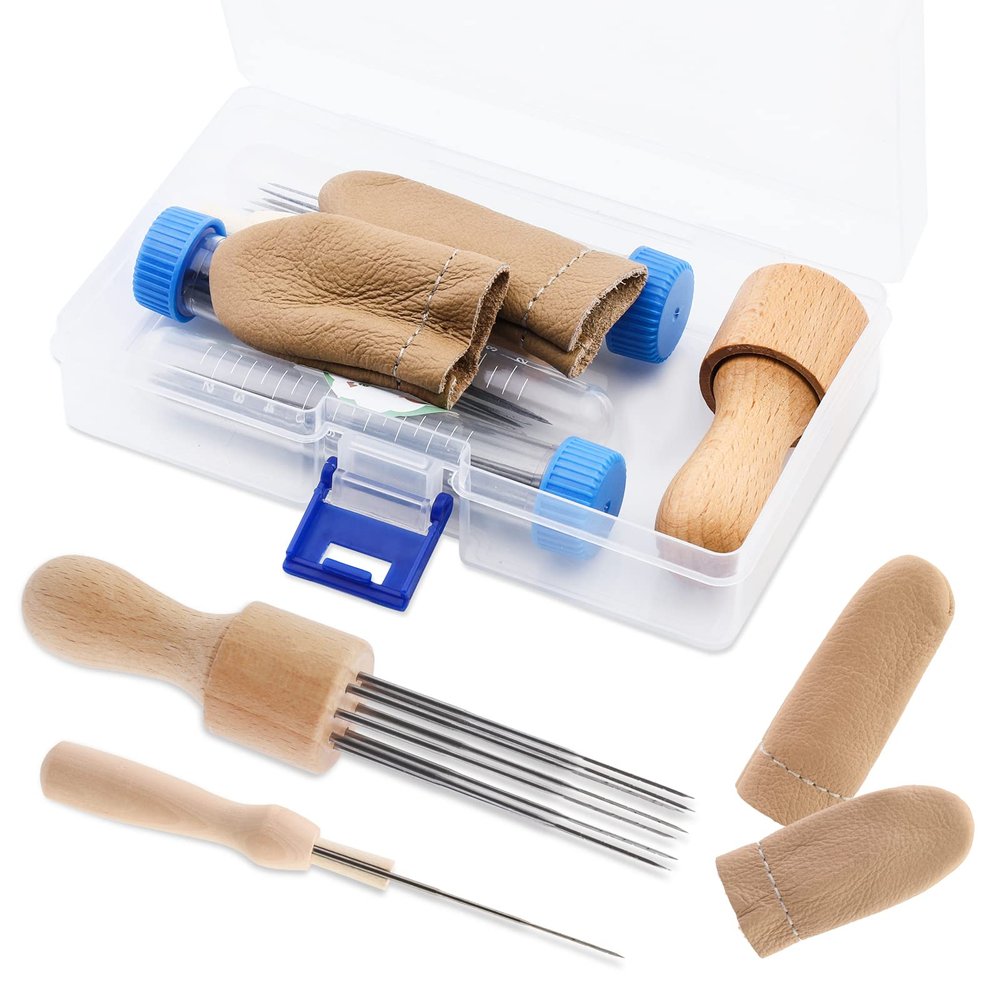IMZAY Needle Felting Tools, Needle Felting Supplies, Needle Felting Kit with 3 Size 30 Pcs Needles Felting Needles,Wooden Handle, Finger Cots, Perfect for DIY Felting Wool Projects