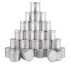 OBKJJ 24 Pack Round Cans with Screw Lid 10 Oz Aluminum Metal Tins DIY Food Candle Containers for Lotion Bars, Balms, Salve, Spices, Beard Balm, Crafts with 4 Markers 3 Sheets Label Stickers 1(Silver) view 1