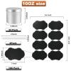 OBKJJ 24 Pack Round Cans with Screw Lid 10 Oz Aluminum Metal Tins DIY Food Candle Containers for Lotion Bars, Balms, Salve, Spices, Beard Balm, Crafts with 4 Markers 3 Sheets Label Stickers 1(Silver) view 2