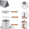 OBKJJ 24 Pack Round Cans with Screw Lid 10 Oz Aluminum Metal Tins DIY Food Candle Containers for Lotion Bars, Balms, Salve, Spices, Beard Balm, Crafts with 4 Markers 3 Sheets Label Stickers 1(Silver) view 3