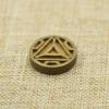 1Pcs Brass Religion Totem Tide ornaina Blank Copper red Copper Silver to map(13mm) view 2