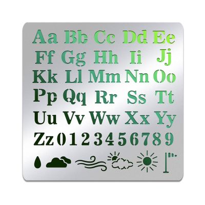 BENECREAT Alphabet Number Stencils, Reusable Weather Stainless Steel Stencils for Crafts and Painting On Wood, Floor, Tile, Wall, Furniture, 6x6 inch