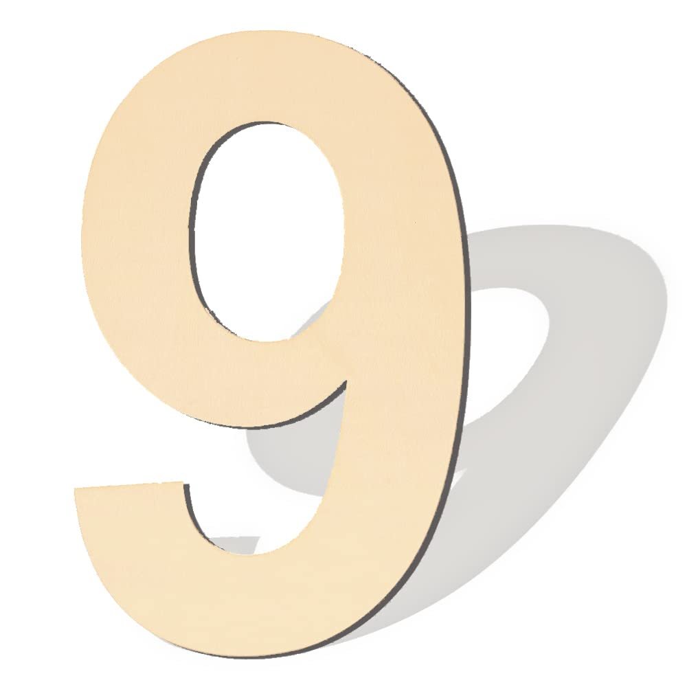 15 Inch Large Wooden Numbers 9, Blank Wood Number 9, Big Unfinished Wooden Numbers for DIY Craft,Large Wooden Number Signs, Large Wood Numbers for Birthday Wedding Party Decorations