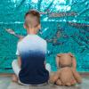 Sensory Wall Sequin Flip Fabric for Kids,0.2" Large Sequins Sensory Graffiti Fabric for Toddlers,Tactile Stimulation,Calming Corner Items (Half yd (18"*49"), Lake Blue + Silver) view 4