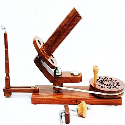 Star Yarn Ball Winder, Skein Winder for Knitting & Crocheting Handmade Rosewood, Brown, 36 x 12 x 25 cm