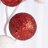 Factory Direct Craft Group of 6 Red and White Glittered Ball Stems for Holiday Decorating and Special Event Displays view 3