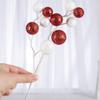 Factory Direct Craft Group of 6 Red and White Glittered Ball Stems for Holiday Decorating and Special Event Displays view 4