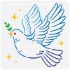 FINGERINSPIRE Dove of Peace Stencil: 11.8x11.8 inch Peace Dove Drawing Painting Stencils - Plastic, Reusable DIY Stencils for Painting on Wood Wall Floor Home Decor view 1