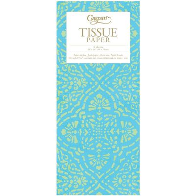 Caspari Annika Turquoise Tissue Paper - 4 Sheets Included