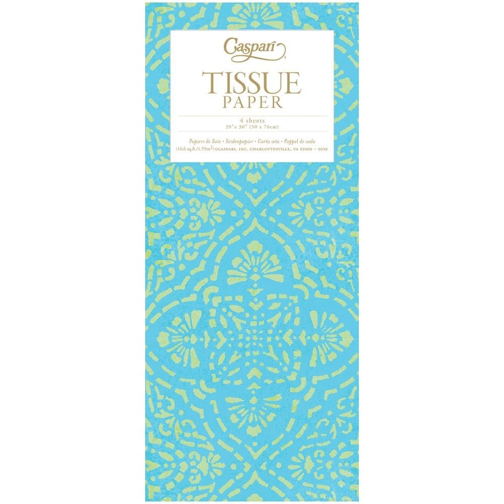 Caspari Annika Turquoise Tissue Paper - 4 Sheets Included
