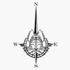 Horseshoe Compass Sticker Decal Size 5" view 1