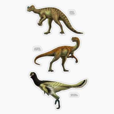 Oviraptor Over The Years. Vintage Vs Current Sticker Decal Size 5"