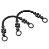 uxcell Wooden Beaded Bag Handles, 18.1" 2Pcs Rope Purse Straps Handle Replacement for Purse Making DIY Handmade Beach Bag Straw Bag, Black view 1