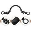 uxcell Wooden Beaded Bag Handles, 18.1" 2Pcs Rope Purse Straps Handle Replacement for Purse Making DIY Handmade Beach Bag Straw Bag, Black view 3