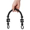 uxcell Wooden Beaded Bag Handles, 18.1" 2Pcs Rope Purse Straps Handle Replacement for Purse Making DIY Handmade Beach Bag Straw Bag, Black view 4