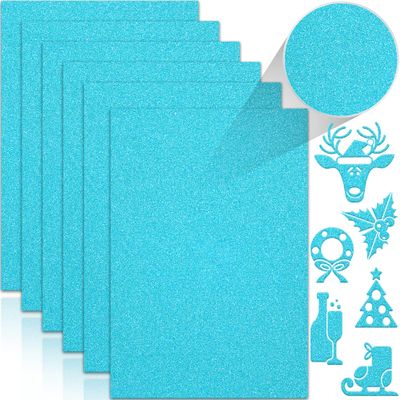 Twavang 24 Sheets Light Blue Glitter Cardstock Paper, A4 Premium Sparkly Paper for Scrapbook, DIY Projects, Party Decoration, Gift Box Wrapping 250GSM/92lb