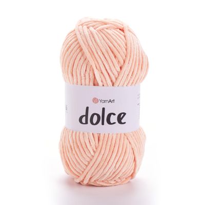 YarnArt Dolce Chenille Yarn Soft Velvet Yarn for Amigurumi, Plush Toys, Blankets Super Bulky, 100g (3.53 oz), 120m (131 yds) Ideal for Crochet & Knitting Projects (773, Apricot)