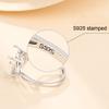 925 Silver Adjustable Ring Base Blank fit 8X10mm Oval Cabochon Gemstone Mounting Setting DIY Ring Finding Jewelry Making Gift for Women(Platina Color) view 3