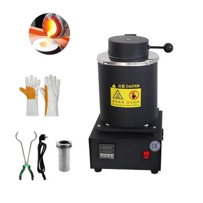 Usknxiu 3KG Propane Melting Furnace Kit Clay Graphite Crucible Gloves Tong 1400W 2000F Casting Refining Smelting Gold Silver Copper Aluminum Brass Melting Casting Tool