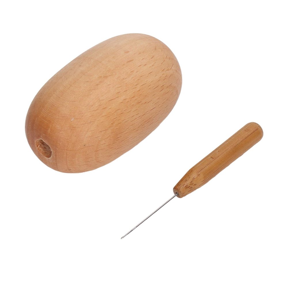 Darning Egg for Socks, Wooden Darning Egg with Latch Hook Wooden Darning Supplies for Pants Socks Clothes