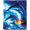 Vervaco Latch Hook Rug Dolphins in Tropical Environment 55 x 70 cm view 1