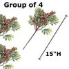 Factory Direct Craft Group of 4 Artificial Snowy Berry Christmas Stems for Holiday Decorating and Winter Floral Displays view 2