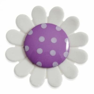 Hemline Flower Shape Buttons Purple 23mm - per Pack of 2