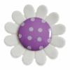 Hemline Flower Shape Buttons Purple 23mm - per Pack of 2 view 1