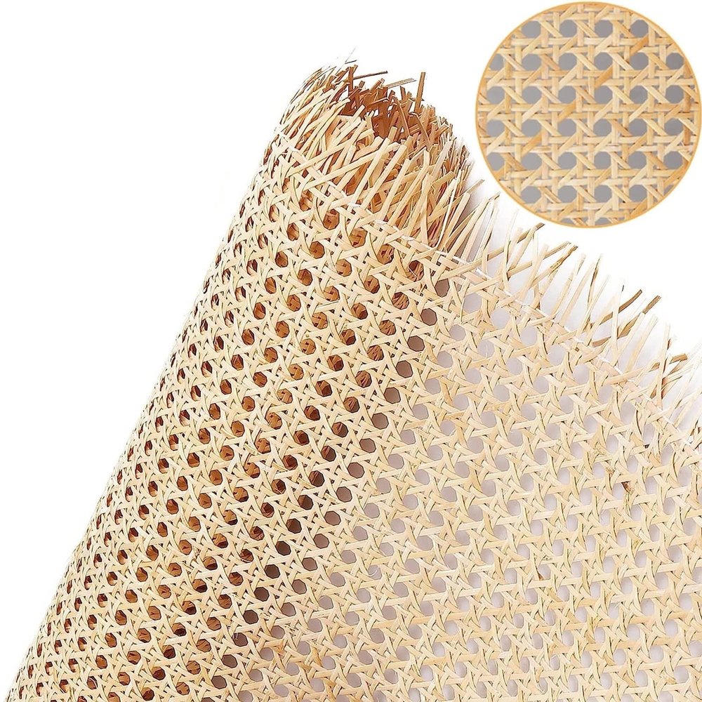ANGUOEY Rattan Net Hot Natural Indonesian Rattan Weaving Decorative Furniture Chair Cabinetry Craft Woven Net Rattan Wire DIY Creativity (Size : 55cmx150cm(22inx60in))