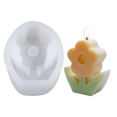 Flowers Candle Mold, Unique Candle Molds for Candle Making, Cute Minimalist Candle molds Epoxy Mold for DIY Desk Decor, Home Table Romantic Decoration (Flowers 2)