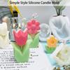 Flowers Candle Mold, Unique Candle Molds for Candle Making, Cute Minimalist Candle molds Epoxy Mold for DIY Desk Decor, Home Table Romantic Decoration (Flowers 2) view 3