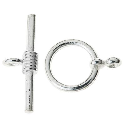 2 Sets 925 Sterling Silver Toggle Clasp Connector Bead Ring Bar 10mm / Jewellery Findings/Bright