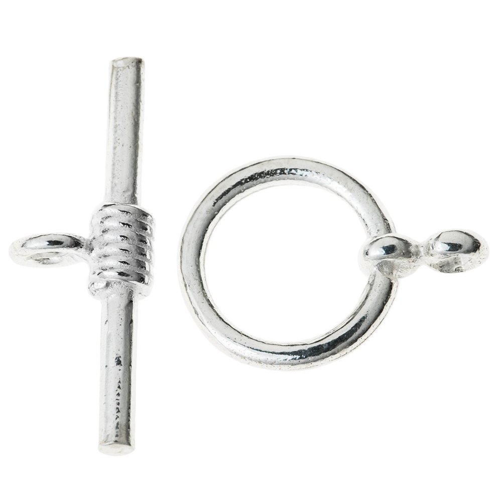 2 Sets 925 Sterling Silver Toggle Clasp Connector Bead Ring Bar 10mm / Jewellery Findings/Bright